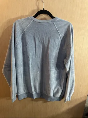 Women’s Levi's Vintage Sky Blue V-Neck Velour Sweatshirt Size Large thumbnail 3