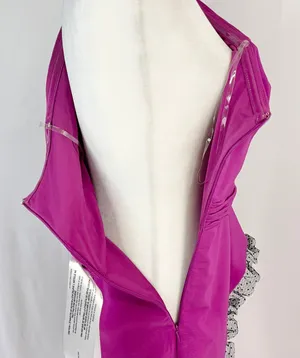 JS Collections New Hayley One Shoulder Column Evening Gown Cerise Black thumbnail 18