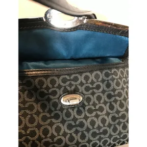 Coach Madison Madeline East/West Satchel Black/Gray Sig Jacquard EUC thumbnail 7