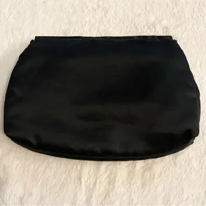 Vintage Black Satin Elegant Clutch Evening Bag thumbnail 7