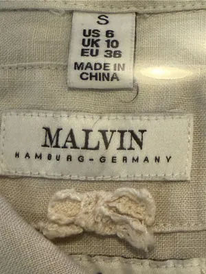 Malvin Beige Linen Midi Dress Women’s Size S Sleeveless Collared Neutral Coastal thumbnail 11