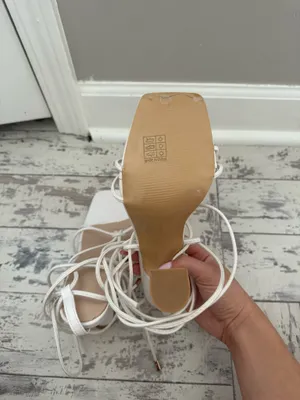 shein white wrap heels thumbnail 7
