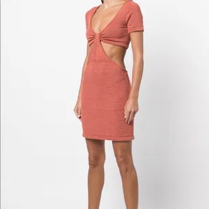 Cult Gaia Billie knit cutout short sleeve mini dress in Jasper size L large NWT thumbnail 17