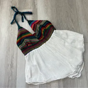 Jen's Pirate Booty Tank Top cotton gauze fiesta halter womens White (xsmall) thumbnail 1