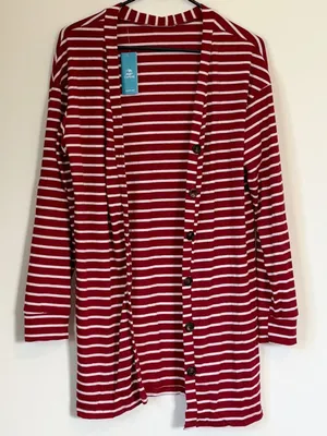 NWT Cupshe Red Striped 3-Piece Pajama Set - Size: Medium thumbnail 2