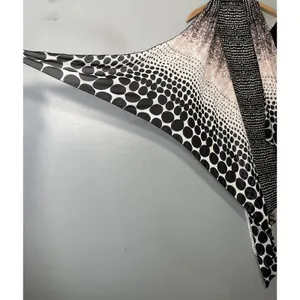 Sheer Asymmetrical Duster Size S M Black Pink Polka Dot Artsy Drape Flowy Chic thumbnail 5
