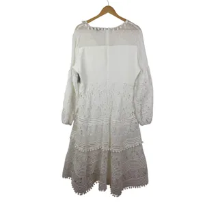 NWT Boston Proper White Lace Pom Pom Swiss Dot Maxi Dress‎ Large Bridal Cottage thumbnail 6
