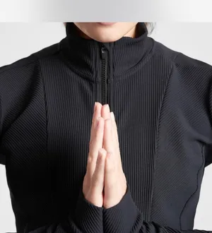 Athleta Shanti Ribbed Jacke... Women's Athletic Zip-Up Jacket with Thumbhole thumbnail 3
