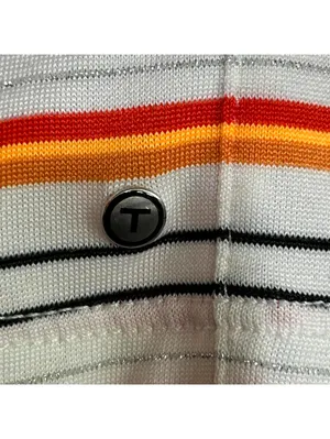 Tail Tech Striped Quarter Zip Golf Shirt Orange, Black & White Size S Athleisure thumbnail 4