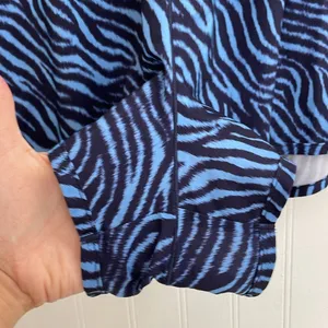 AERIE Offline by Aerie Zebra Print Lined Running Activewear Shorts Blue Size L thumbnail 7