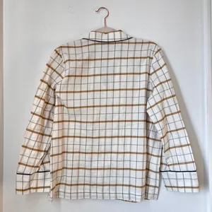 NWT‎ Jenni Kayne Flannel Pajama Top Ivory Plaid Small 100% Cotton Cozy Sleepwear thumbnail 4