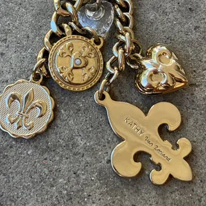 Kathy Van Zeeland Heart Charms Purse Charm Bag Luggage Gold Tone thumbnail 5