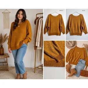 Forever 21 Mustard Yellow Chenille Knit Oversized Sweater Mustard Gold Medium thumbnail 2