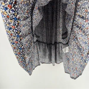 Elloh Multicolor Ditsy Floral Smocked 3/4 Puff Sleeve Tiered Midi Dress‎ Prairie thumbnail 8