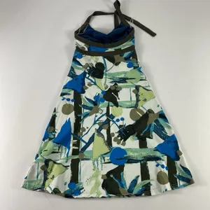 Patagonia Dress Womens XS Blue Green Abstract Halter Built In‎ Bra Stretch 58816 thumbnail 5