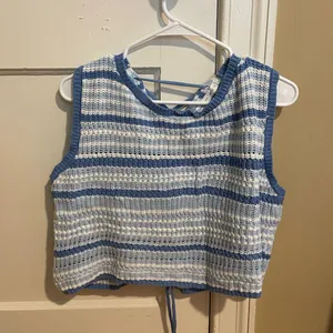 Altar'd State Blue and White Striped Top thumbnail 2