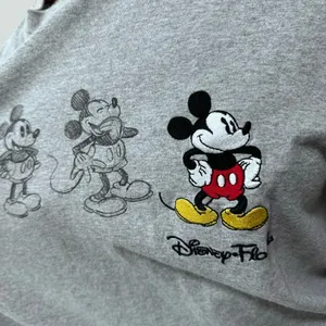 Disney World Florida Mickey Mouse Gray Embroidered T-shirt Unisex XL Sketch thumbnail 4