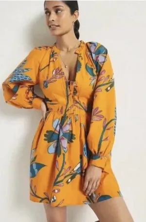 NWT Anthropologie Let Me Be Printed Tunic Dress Mini Floral Size XLP‎ thumbnail 1