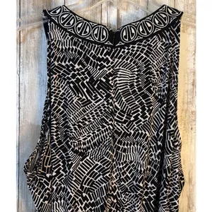 Rafaella Black White‎ Abstract Print Sleeveless Jumpsuit Size Large thumbnail 7