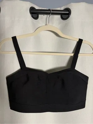Superdown from Revolve Emilia Black Crop Bandage Bra Top Size Medium thumbnail 3