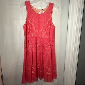 Free People Rocco Pink Lace Dress Size 8 Cocktail Boho Mini Date Night Party‎ thumbnail 4