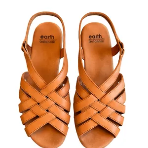Earth Origins Berri Fisherman Slingback Sandals Tan Leather Comfort Est Size 9 thumbnail 3
