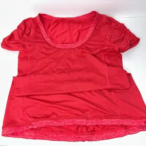 Lululemon Willpower Short Sleeve Shirt in Red thumbnail 1