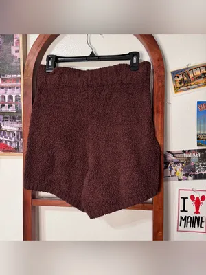 Skims cozy knit Sherpa shorts garnet thumbnail 5