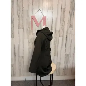 GUESS Women’s Black Hooded Zip-Up Jacket Coat Size M thumbnail 2