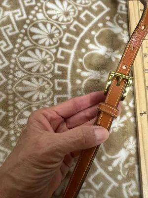 Dooney & Bourke 80s Taupe Pebbled Leather Crossbody with Tan Trim thumbnail 11