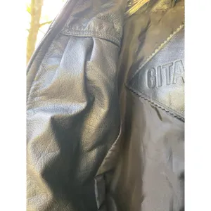 Vintage Gitano Black Leather Trench Coat Long Goth Matrix Women's M thumbnail 8