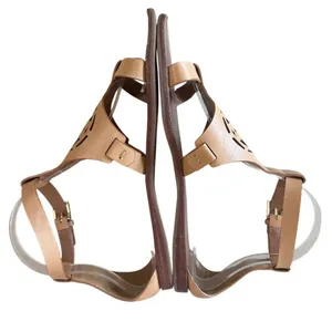 Tory Burch Zoey Leather Sandals‎ Tan Cutout Logo Flat Size 8 thumbnail 9