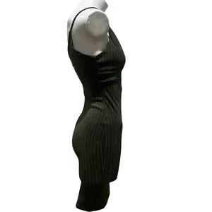French Kiss Black Striped Mini Dress S Sleeveless V-Neck Party/Cocktail Summer thumbnail 4