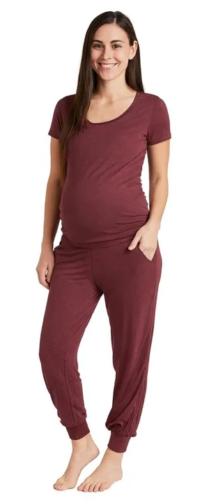 Maternity Maroon Joggers Size XXL Red thumbnail 1