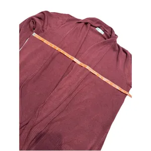 Croft & Barrow Cardigan Size Medium The Extra Soft Closureless Red Silk Women's thumbnail 9