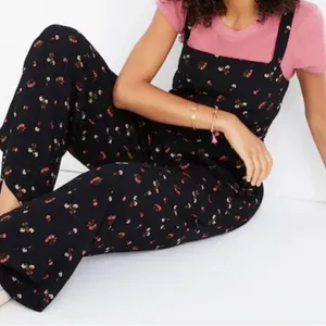 Madewell Smocked Crop Wide Leg Jumpsuit in Floral Toss thumbnail 1