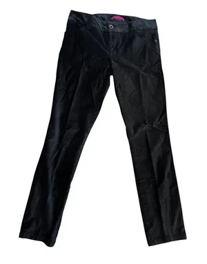 Alice + Olivia Velvet Pants 31 Black Straight Leg Luxury Goth Designer Trousers‎ thumbnail 1