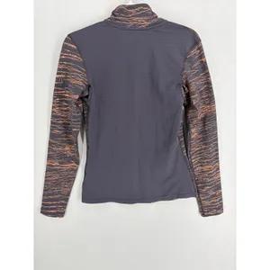 Nike Womens Quarter Zip Pullover Dri-FIT Copper Crackle Print Gray Medium thumbnail 3