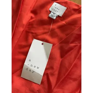 A‎ New Day NWT Balloon Long Sleeve Shirring Mini A-line Dress Orange-Red XS thumbnail 3