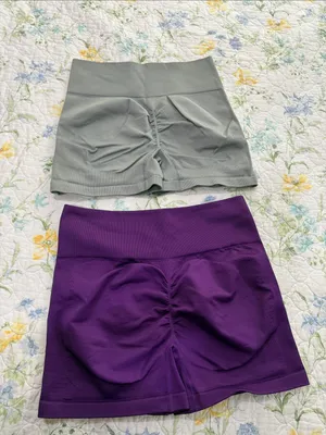 2 High-Waist Purple Seamless Sculpting Shorts — Women's Active thumbnail 2