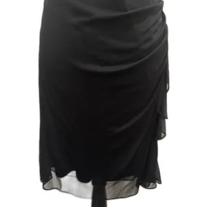 Betsy & Adam Vintage Y2K Black Ruched Rhinestone Midi Homecoming Dress Modern 6‎ thumbnail 3