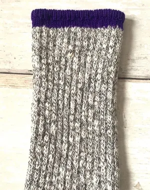 Urban Outfitters Women’s Scrunch Crew Socks Gray Knit & Purple OS Adult NEW thumbnail 3