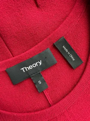 Theory Pleated Peplum Top Red Size Small thumbnail 7