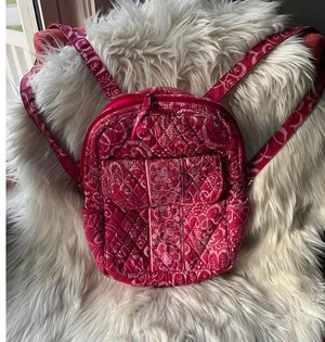 Vera Bradley Quilted Pink and White Backpack thumbnail 1