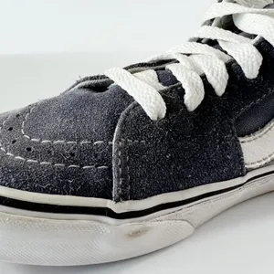 Vans Old Skool Sk8-Hi Canvas Suede High Skate Sneakers Shoes Blue Grey Women 7 thumbnail 8