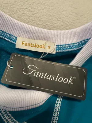 NWT Fantaslook Teal Sweatshirt with White Trim thumbnail 3