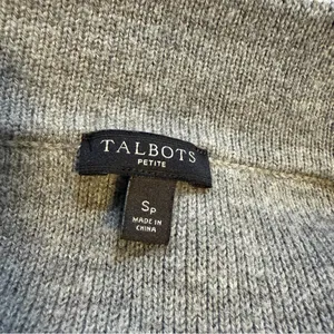 Talbots Petite Lambswool Sweater Blazer SP Gray Knit Jacket Quiet Luxury thumbnail 7