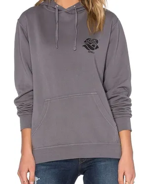 Obey Day Of The Dead Skull Detail Camden Hoodie Dusty Charcoal Grey thumbnail 1