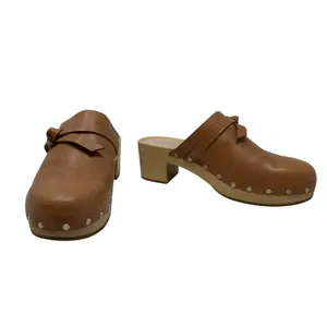 Loeffler Randall‎ Roberta Low-Heel Clogs Cognac Leather Brown Tan Size 5.5 thumbnail 5
