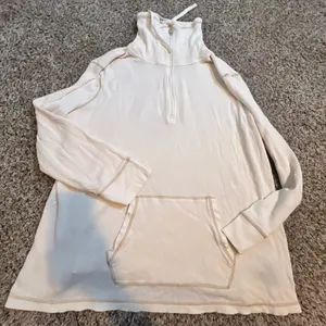 Lauren Ralph Lauren Active Off White Ribbed Quarter‎ Zip Pullover Crest 3X thumbnail 1
